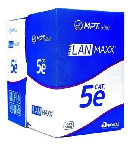 CABO DE REDE CAT5E  LAN MAXX CX305M PRETO 100% COBRE