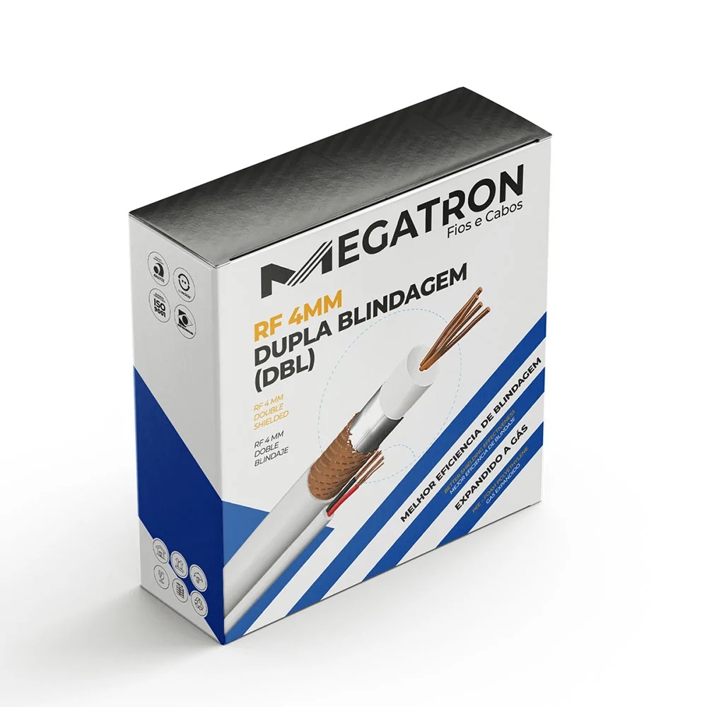 CABO COAXIAL MEGATRON RF 0,4/2,5 DBL + 2X26AWG 100M BR