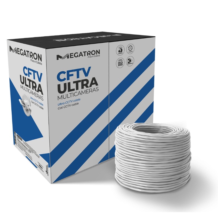 CABO DE REDE CAT5 MEGATRON CX300MT BRANCO MULTICAMERAS