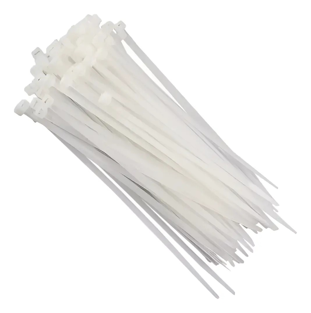 ABRACADEIRA NYLON BRANCA 2,5X100MM (PACOTE C/ 100)