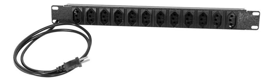 REGUA PARA RACK GFORCE 12 TOMADAS 10A PRETO