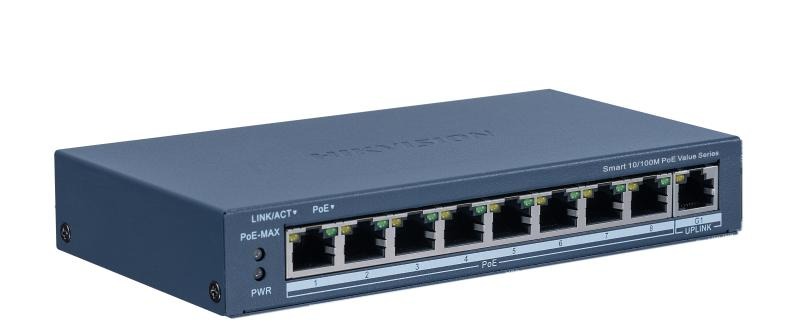 SWITCH POE GIGA 08 PORTAS HIKVISION DS-3E1309P-Ei/M (8P POE FAST+ 1P GIGA)