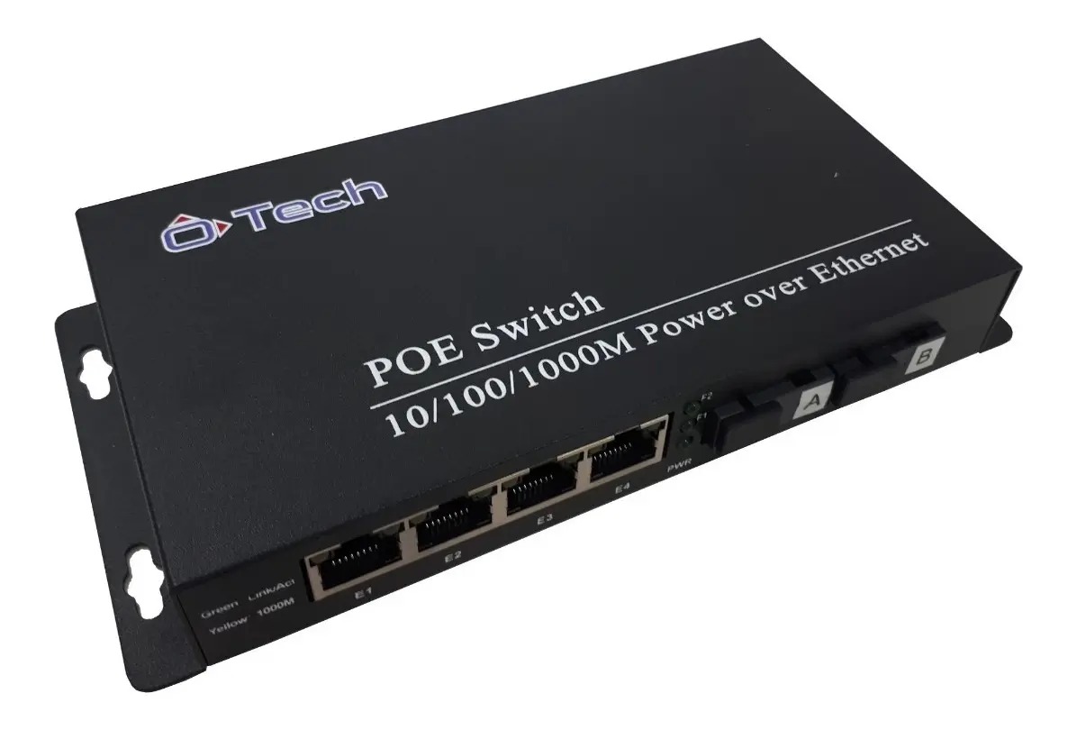 SWITCH POE GIGA OTECH HOE3205P 6 PORTAS (04 POE + 2 FIBRA)
