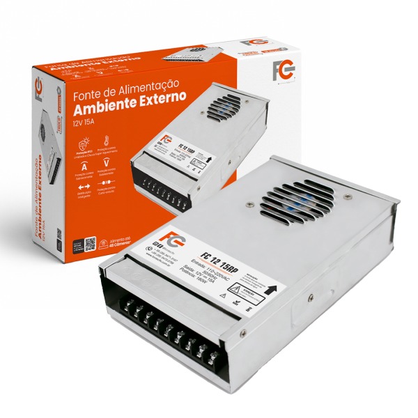 FONTE 12V 15A  CHAVEADA EXTERNA FC