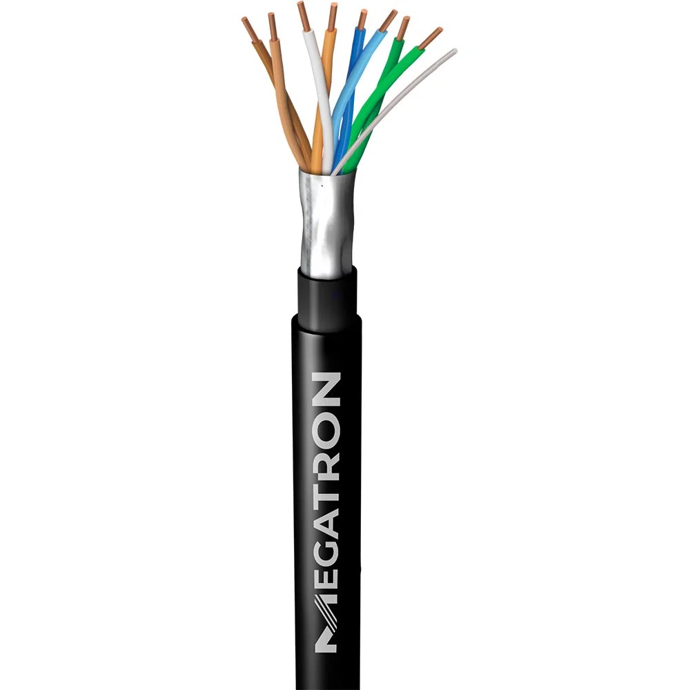 CABO DE REDE CAT5E MEGATRON CX305M DUPLA CAPA C/ BLINDAGEM - 100% COBRE