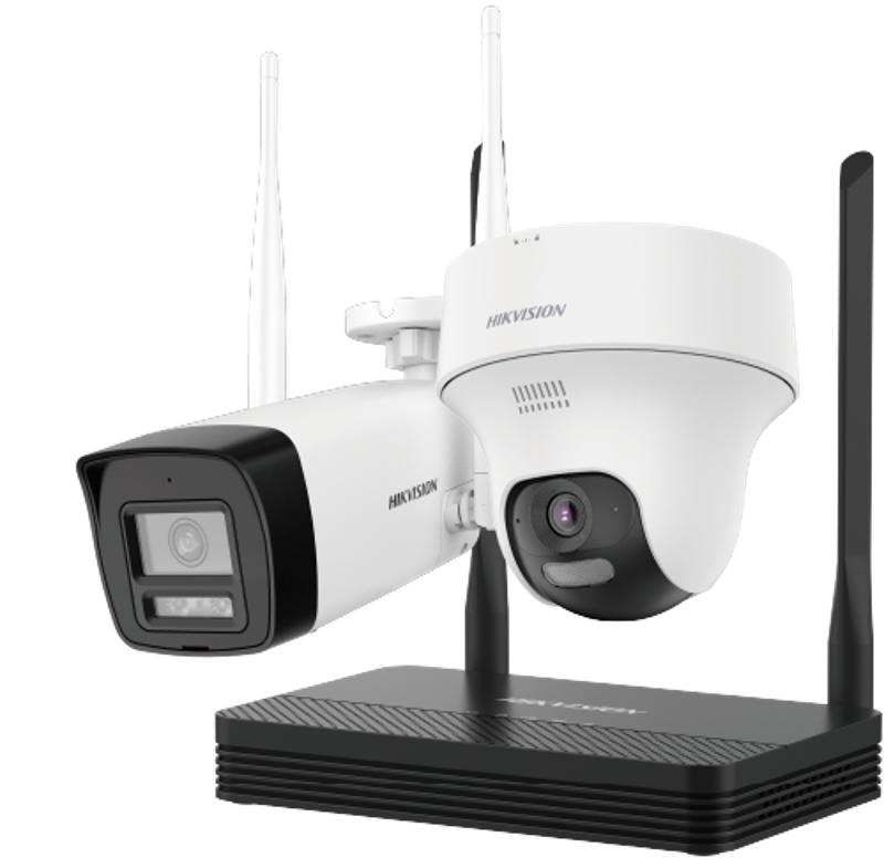 KIT HIKVISION NVS 2 CANAIS 1 DOME E 1 BULLET 4MP NKS424W02H - WIFI